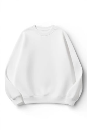 Unisex Yumuşak Dokulu Off Whte Baskılı Tasarım Oversize 3 İplik Bisiklet Yaka Sweatshirt