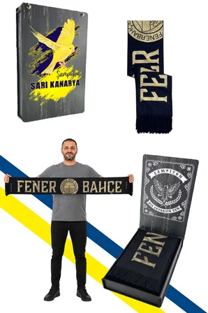 UNISEX GOLD FENERBAHÇE DOKUMA ATKI UV KUTU HEDİYELİ