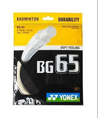 YONEX BG 65 BADMİNTON KORDAJI AMBER BEYAZI (10m)