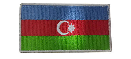 Single Sword BAYRAK Nakış Patch - Peç 10 Cm X 4,5 Cm AZERBAYCAN