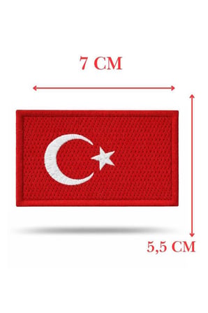 Single Sword Nakış Bayrak Patch - Peç 7 Cm X 3,5Cm(KIRMIZI)