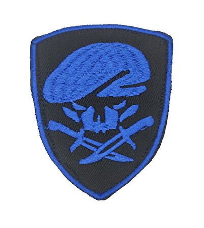 Single Sword Nakış Patch - Büyük Boy Bere-Bıçak Peç KMF-SİYAH