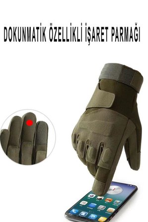Taktik Tam Parmak Dokunmatik Eldiven-Motosiklet-Bisiklet-Spor-Outdoor-Eldiven(BEJ-M)