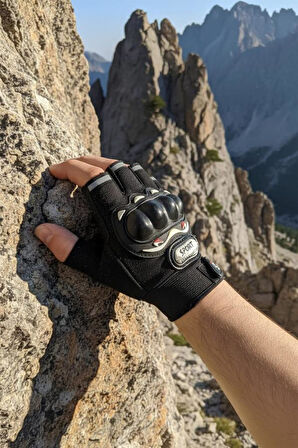 Unisex Korumalı Yarım Bisiklet Motorsiklet Eldiveni Parmaksız