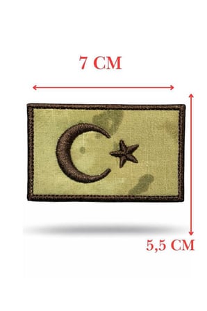 Single Sword Nakış Bayrak Patch - Peç 7 Cm X 3,5Cm BEYAZ