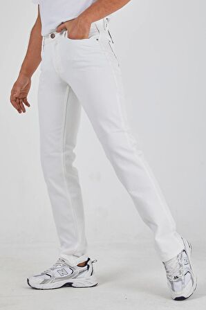 Murratto Erkek Baggy Style Beyaz 5 Cep Kot Pantolon