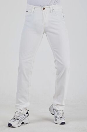 Murratto Erkek Baggy Style Beyaz 5 Cep Kot Pantolon
