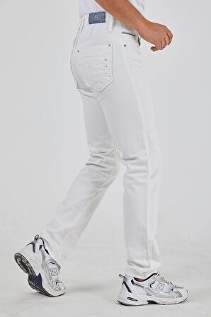 Murratto Erkek Baggy Style Beyaz 5 Cep Kot Pantolon