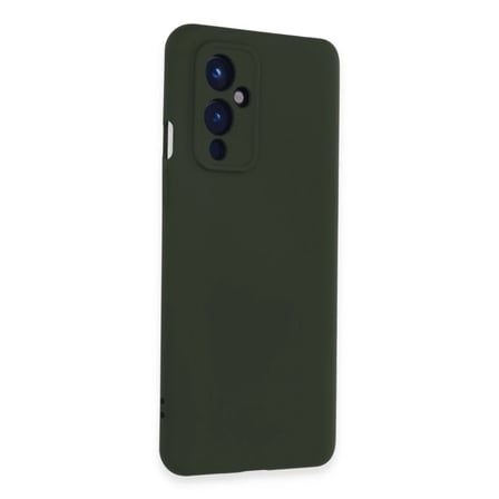 One Plus 9 Kılıf Nano içi Kadife Silikon - Koyu Yeşil