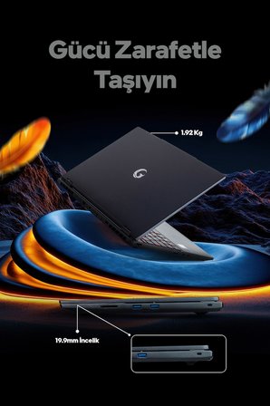 Game Garaj Slayer SR7T-5060 C1 AMD Ryzen 7 255 16GB RAM 1TB SSD RTX5060 15.3" QHD+ 300Hz IPS FreeDOS Gaming Laptop