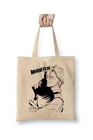 Banana Fish Eiji Okumura And Ash Lynx Bez Çanta Uzun Saplı Alışveriş Çantası Plaj Çantası