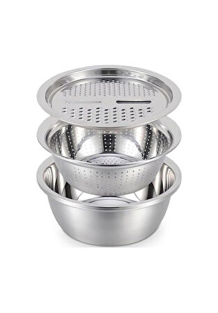 Çok amaçlı 3lü paslanmaz Çelik set