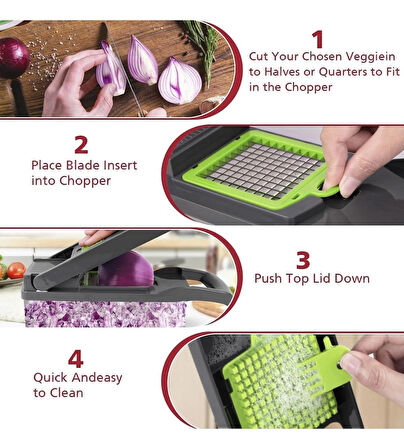 Doğrayıcı Dicer  Patates Sebze Küp Rende Mandolin Dilimleyici Jülyen Kesici Mutfak Chopper