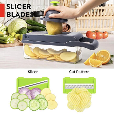  Doğrayıcı Dicer  Patates Sebze Küp Rende Mandolin Dilimleyici Jülyen Kesici Mutfak Chopper