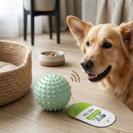 Delux Serisi Oyun Saati Eğitici Top Köpek Oyuncağı Sesli Dikenli Evcil Hayvan Oyuncak Topu