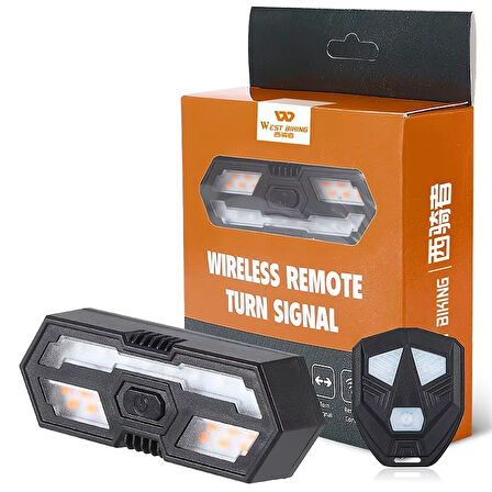Schulzz Uzaktan Kumandalı Bisiklet Stop Lambası – LED Sinyalli, Su Geçirmez, USB Şarjlı, Alarm Sesli 5M Arka Lamba
