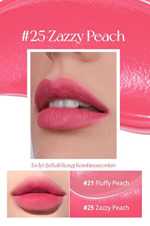 Uzun Süre Kalıcı ve Hafif Formüllü, Kadife Bitişli Tint Peripera Ink Airy Velvet (25 Zazzy Peach)