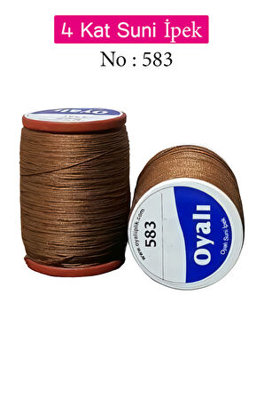 Oyalı 4 Kat Suni İpek İplik İğne Oyası Boncuk İpi Tığ Oyası No:583