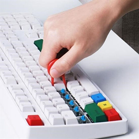 caselka® Çok Amaçlı Kırmızı Hassas Fırça Başlıklı  Bilgisayar Laptop Temizleme Fırçası