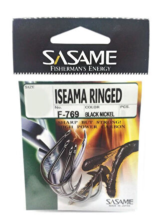 Sasame Iseama Rınged Black Nikel Olta İğnesi Black Nickel-NO:4