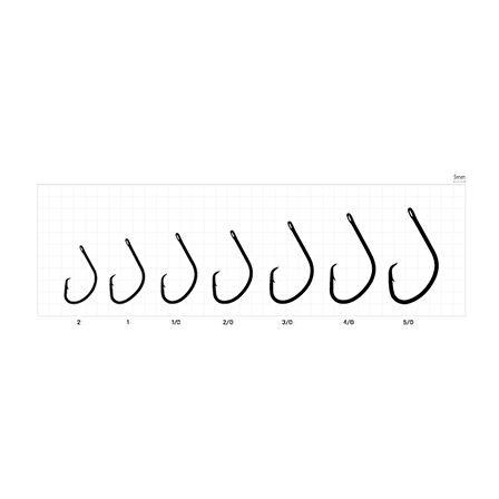 Sasame F-401 Light Ciircle TW Olta İğnesi Black Nickel-NO:2/0