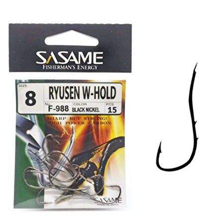 Sasame F-988 Ryusen Worm Tırnaklı İğne #8 (15Ad) Siyah