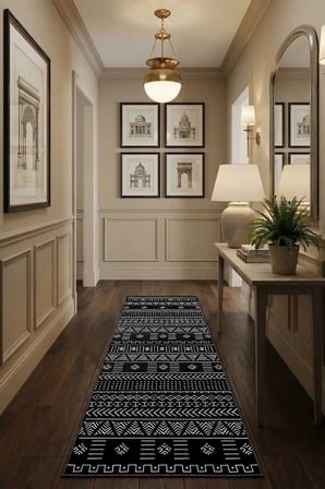 Ehl-170 Modern Dijital Baskı Yıkanabilir Kaymaz Yolluk Halı