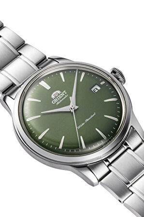 Orient Bambino Kurmalı Otomatik Çelik Gri Yeşil Kadran Kristal Cam 38 mm Erkek Kol Saati