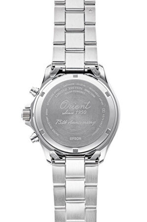 Orient Mako Chronograph Solar RA-TX0210L10B Çelik Gri Mavi Kadran 20 ATM 43 mm Erkek Kol Saati 