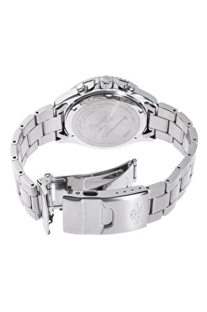 Orient Mako Chronograph Solar RA-TX0210L10B Çelik Gri Mavi Kadran 20 ATM 43 mm Erkek Kol Saati 