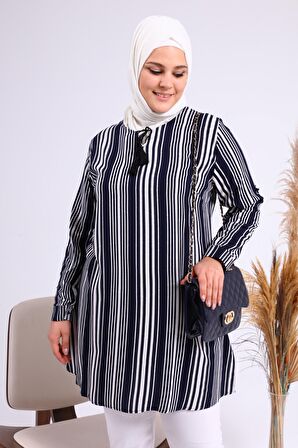 Kadın Tesettür Büyük Beden İpli Kadın Yazlık Tunik Tiril Kumaş