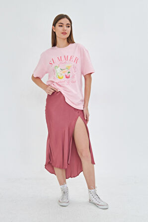 Summer Babe Baskılı %100 Tasarım Kadın Tişört