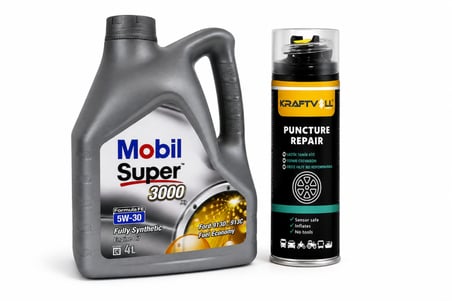 MOBİL SÜPER 3000 X1 FE 5W-30 MOTOR YAĞI 4 Litre + Lastik Tamir Kiti 400 ml
