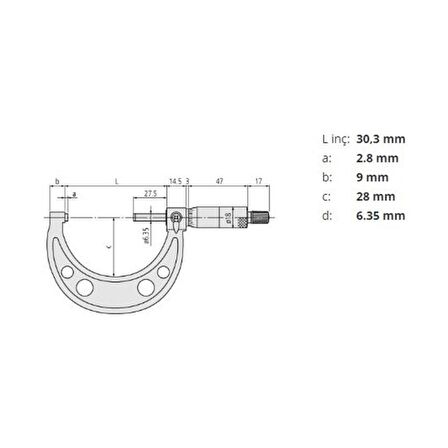 Mitutoyo Dış Cap Mikrometresi 0-25mm 103-137 110103137