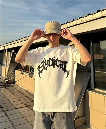 Taşlı Oversize Unisex T-Shirt