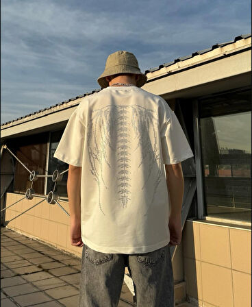 Taşlı Oversize Unisex T-Shirt