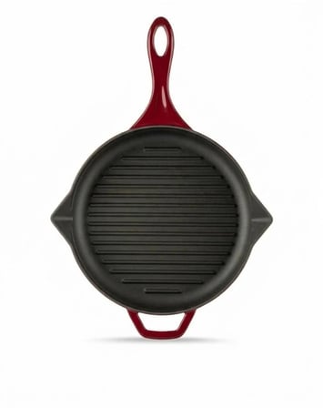 Hosse Yuvarlak Döküm Grill Izgara Tava 24CM Kırmızı