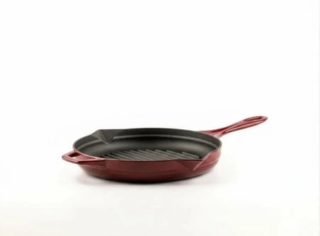 Hosse Yuvarlak Döküm Grill Izgara Tava 24CM Kırmızı