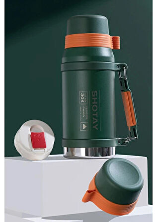 Shotay Camper Large Paslanmaz Çelik Vakumlu Termos 1600Ml 