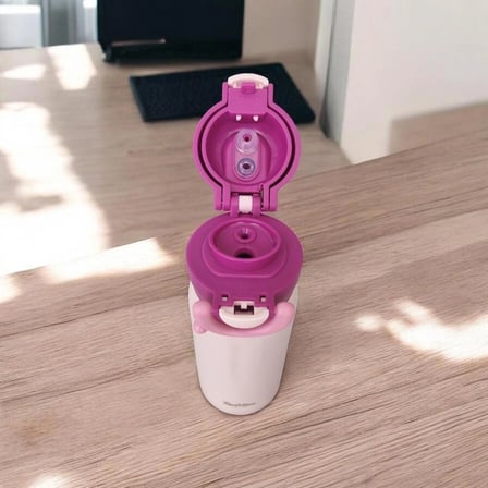 Kapaklı Paslanmaz Çelik Pipetli Termos Pembe 350 Ml