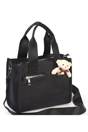 Ayıcık Detaylı Çaptaza Uzun Askılı Kadın Omuz Çantası