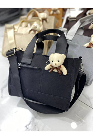 Ayıcık Detaylı Çaptaza Uzun Askılı Kadın Omuz Çantası