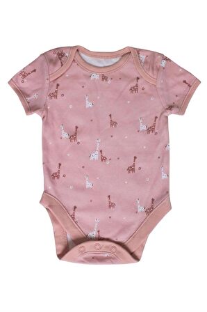 Bebek Zürafa Desenli %100 Pamuklu 10'lu Renkli Bodysuit / Zıbın