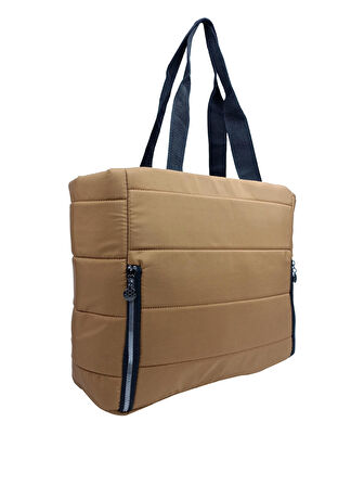 SİA ÇANTA Samilon Kabartmalı Puf Kumaş Shopper Çanta Rahat Omuz Askılı Hafif , İç Astarlı , Ön Cift Fermuarlı Göz  Kaliteli Mükemmel İşçilik Geniş Rahat Hafif Çanta