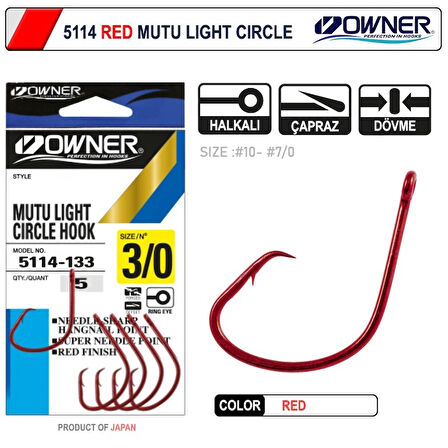 Owner 5114 Mutu Light Red No:4
