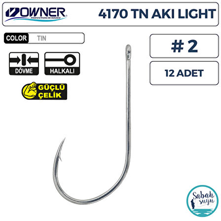 Owner 4170 TN Aki Light Delikli İğne Beyaz #2 (12 Adet)