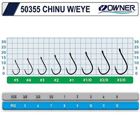 Owner 50355 Chinu Delikli İğne #1 (8 Adet) Siyah