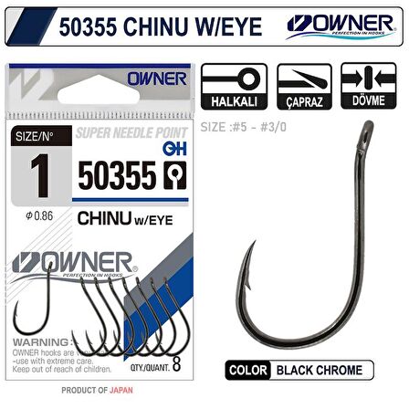 Owner 50355 Chinu W Eye Gun Black İğne