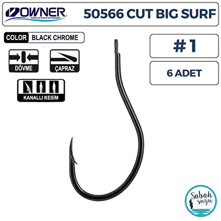 Owner 50566 Cut Big Surf  İğne #1 (6 Adet) Siyah