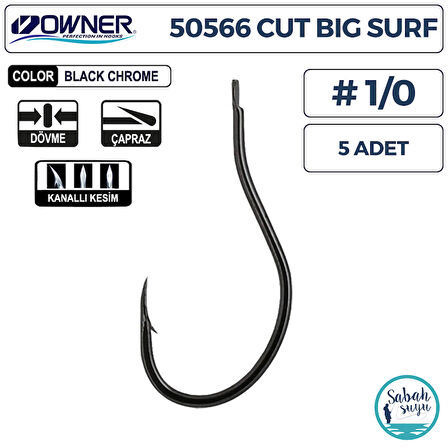 Owner 50566 Cut Big Surf  İğne #1/0 (5 Adet) Siyah